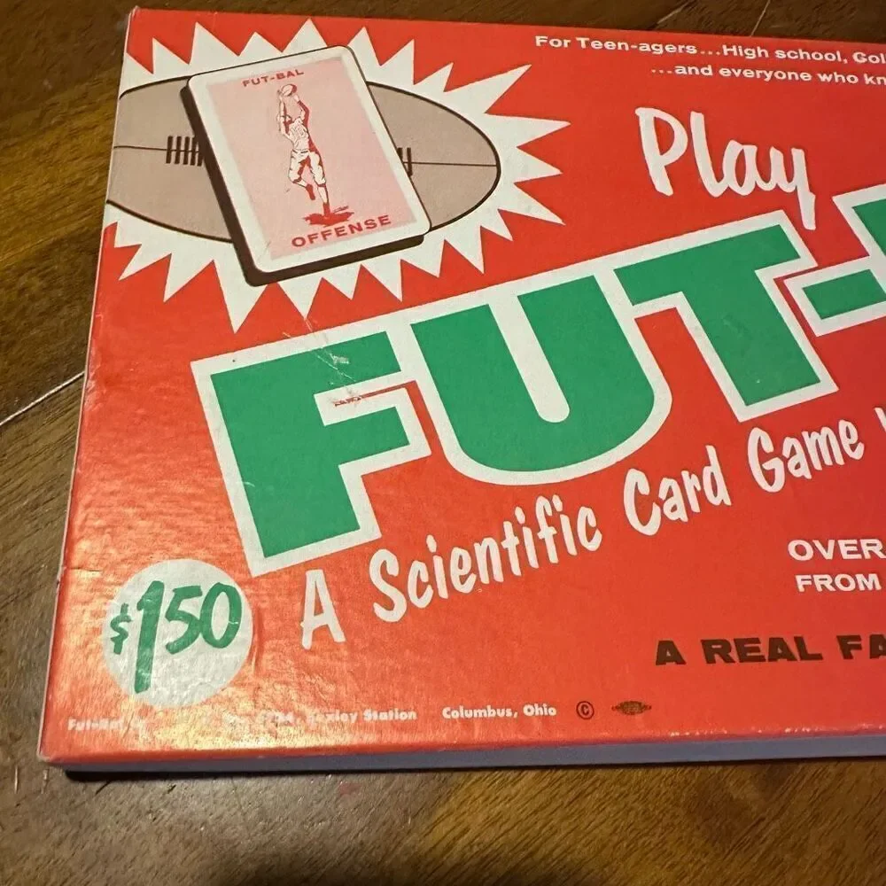 Vintage 1958 Play FUT-BAL Football Card Board Game Complete USA